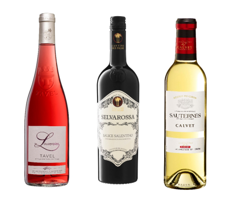 Rosévinet Les Lauzeraies Tavel, rödvinet Selvarossa och det söta vinet Calvet Réserve du Ciron Sauternes är Vinguidens septemberviner.
