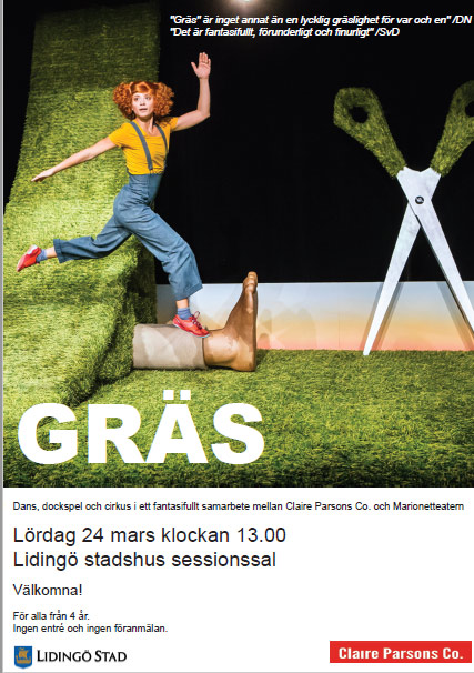 Lidingö stadshus: Barnteater "Gräs". Från 4 år