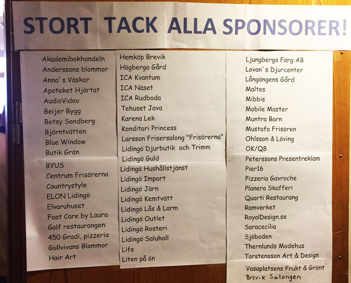 Utan generösa sponsorer, ingen marknad. Foto: Susann Thorngren