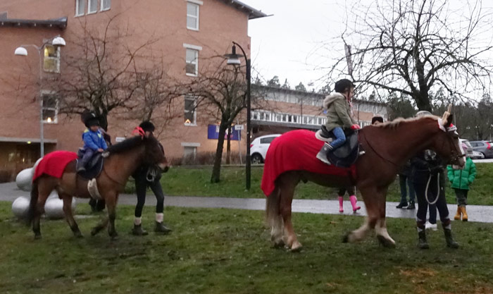 Mellan Centrum och Hästskojarparken kunde man rida på just hästar.