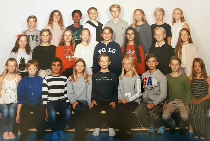 Klass 5A i Källängens skola har gått till kvartsfinal i "Vi i femman". Foto: Klassfoto